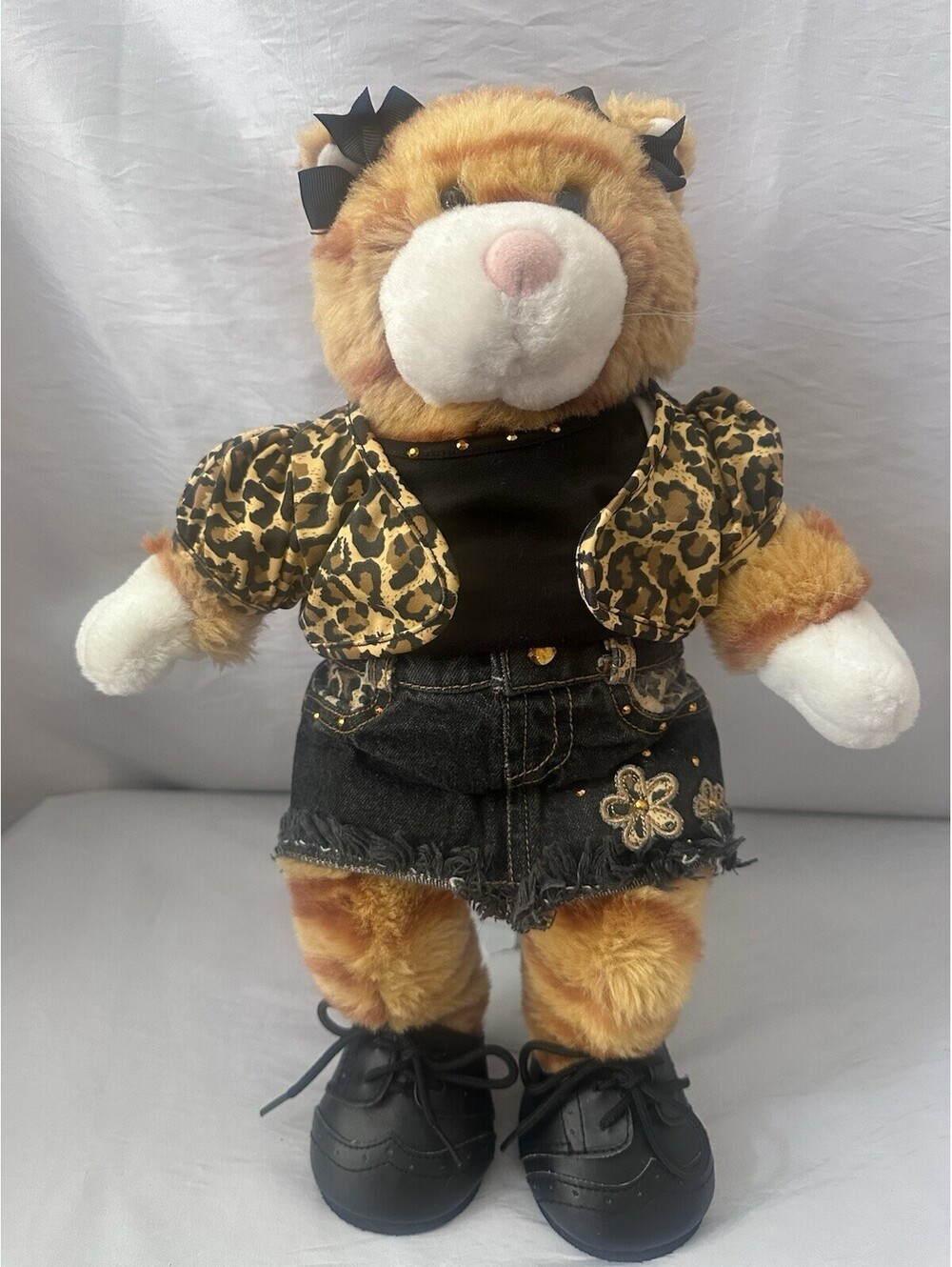 Build A Bear Workshop Floppy Kitty Orange Tabby Cat Plush Stuffed Animal 17"